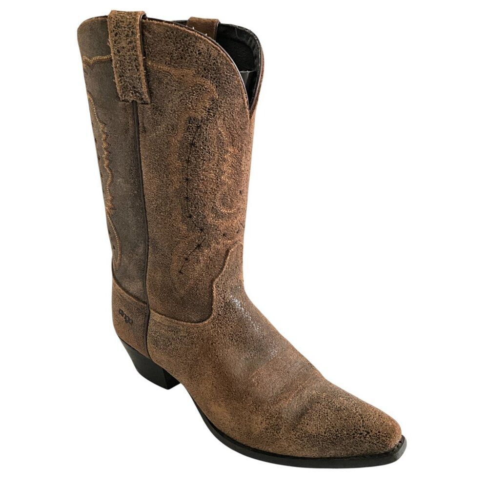 Dingo Western Leather Cowboy Boots Embroidery Mid Calf 8